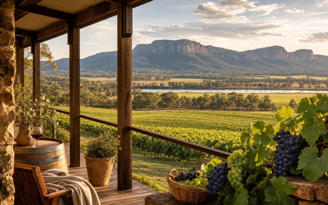Illustrative vineyard scene for Audrey Wilkinson — not an actual photo of the winery