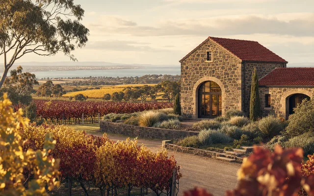 Illustrative vineyard scene for Bannockburn Vineyards — not an actual photo of the winery