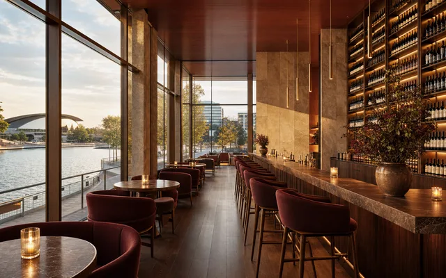 Illustrative wine-bar scene for alt. wine bar — not an actual photo of the venue
