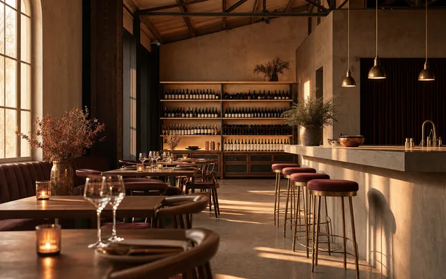 Illustrative scene for Ballet Wine Bar — not an actual photo