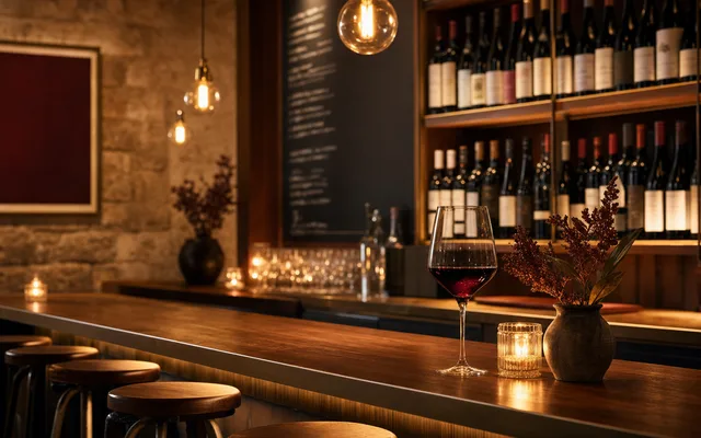 Illustrative Sydney wine-bar scene — an AI-generated image, not a photograph of a specific venue