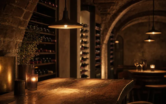 Illustrative scene for Bellota Wine Bar — not an actual photo