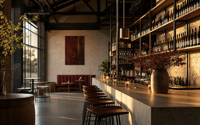 Illustrative wine-bar scene for Capitol Bar & Grill — not an actual photo of the venue