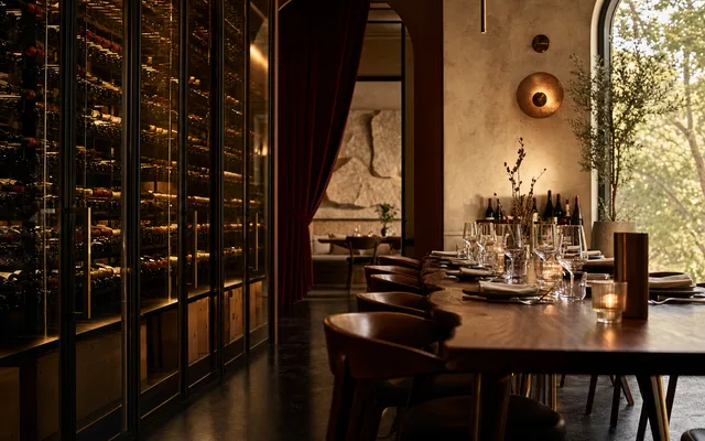 Illustrative scene for Cherubino City Cellar — not an actual photo