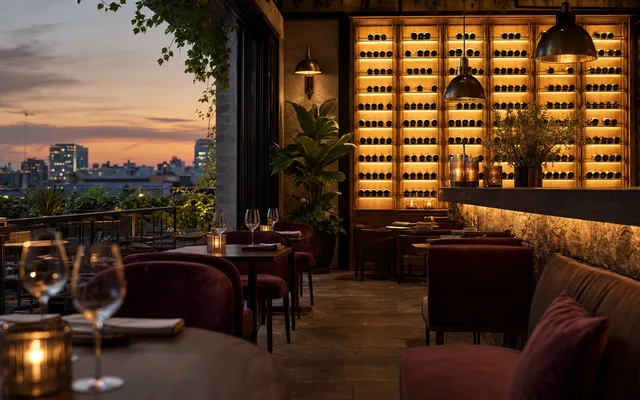 Illustrative wine-bar scene for Continental Deli — not an actual photo of the venue