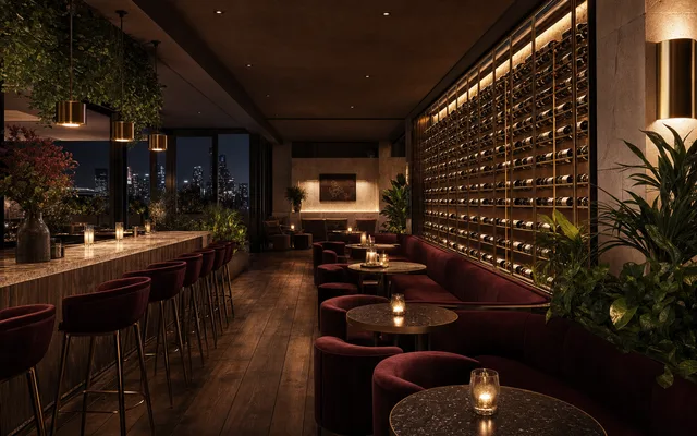 Illustrative wine-bar scene for Cumulus Inc. — not an actual photo of the venue