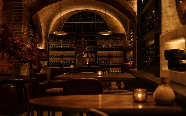 Illustrative wine-bar scene for Dear Prudence — not an actual photo of the venue