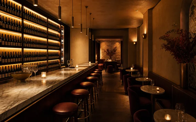 Illustrative wine-bar scene for Embla — not an actual photo of the venue