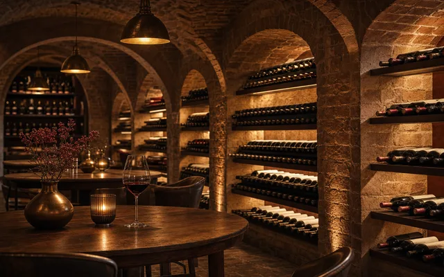 Illustrative wine-bar scene for La Lune Wine Co — not an actual photo of the venue