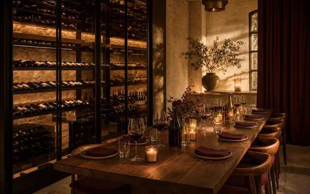 Illustrative wine-bar scene for Lilac Wine — not an actual photo of the venue