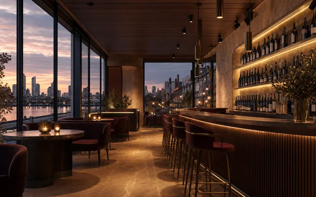 Illustrative wine-bar scene for Marion Wine Bar — not an actual photo of the venue