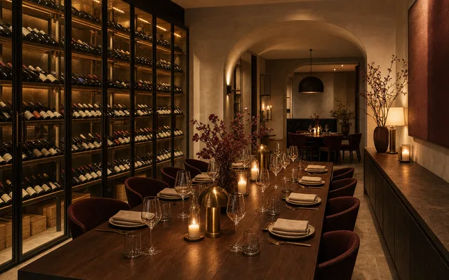 Illustrative wine-bar scene for Nearly — not an actual photo of the venue