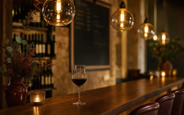 Illustrative wine-bar scene for Sonny — not an actual photo of the venue