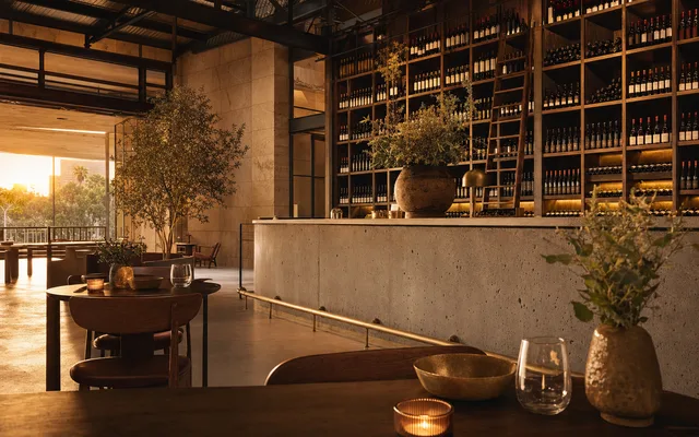 Illustrative wine-bar scene for The Heritage Wine Bar & Restaurant — not an actual photo of the venue