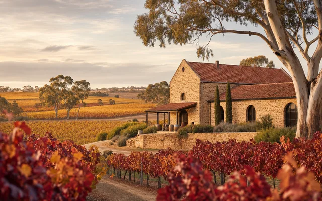 Illustrative vineyard scene for Bleasdale Vineyards — not an actual photo of the winery