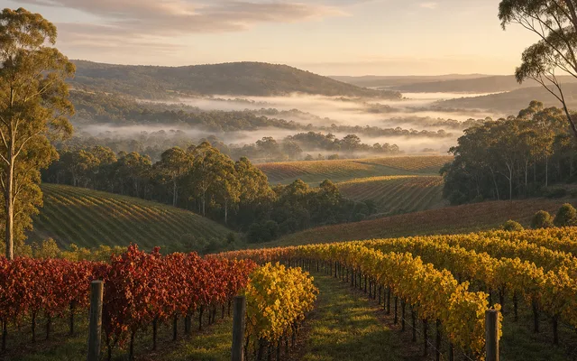 Illustrative vineyard scene for Cape Mentelle — not an actual photo of the winery