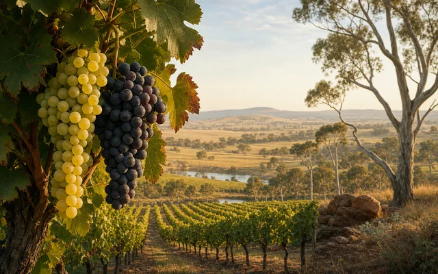 Illustrative vineyard scene for Crawford River Wines — not an actual photo of the winery