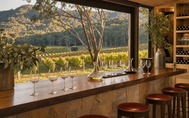 Illustrative vineyard scene for Deep Woods Estate — not an actual photo of the winery