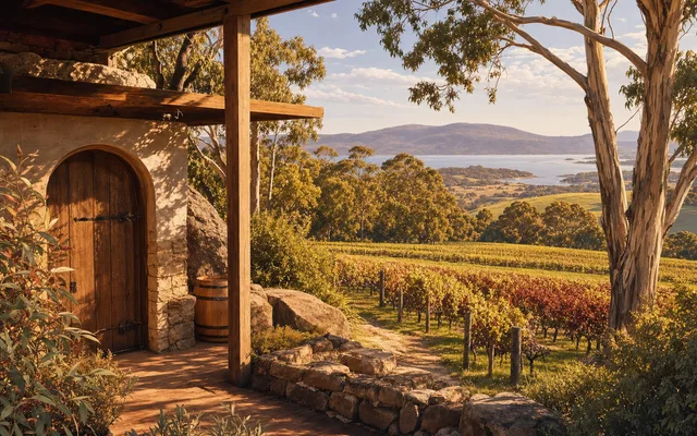 Illustrative vineyard scene for Devil's Corner — not an actual photo of the winery