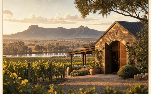 Illustrative vineyard scene for First Creek Wines — not an actual photo of the winery