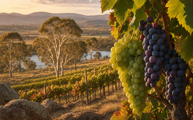 Illustrative vineyard scene for Helm Wines — not an actual photo of the winery