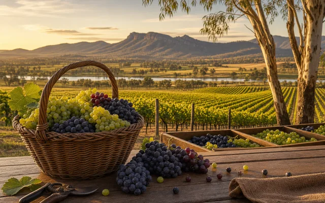Illustrative scene for Leogate Estate Wines — not an actual photo