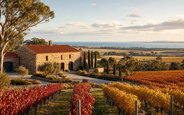 Illustrative vineyard scene for Lethbridge Wines — not an actual photo of the winery