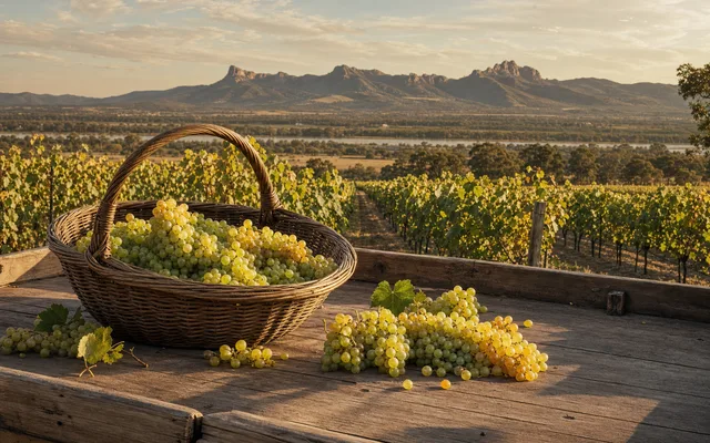 Illustrative vineyard scene for Margan Wines — not an actual photo of the winery