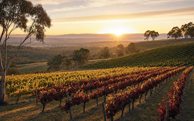 Illustrative vineyard scene for Moffatdale Ridge Winery — not an actual photo of the winery