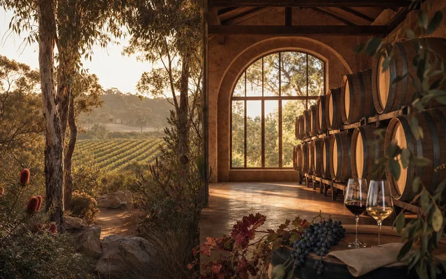 Illustrative scene for Nocturne Wines — not an actual photo