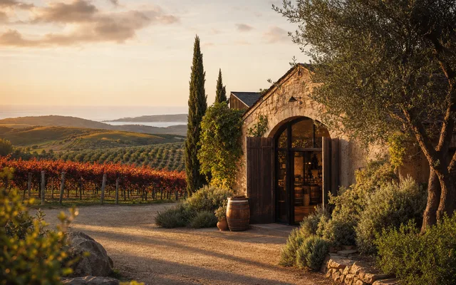 Illustrative scene for Paralian Wines — not an actual photo