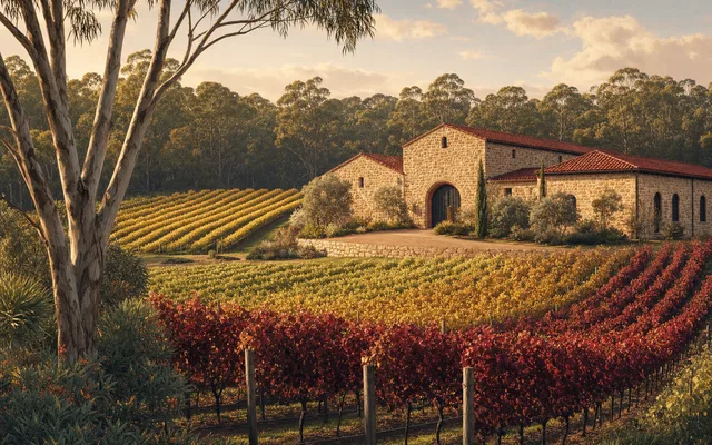 Illustrative vineyard scene for Pierro — not an actual photo of the winery