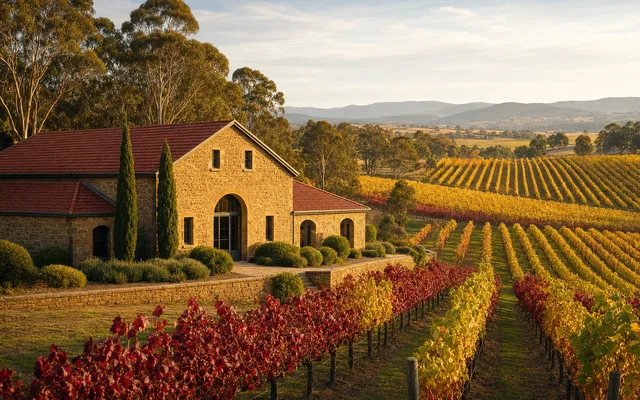 Illustrative vineyard scene for Pipers Brook Vineyard — not an actual photo of the winery
