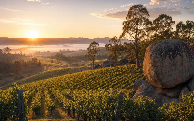 Illustrative vineyard scene for Robert Channon Wines — not an actual photo of the winery