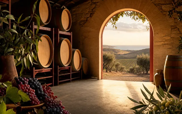 Illustrative vineyard scene for SC Pannell — not an actual photo of the winery