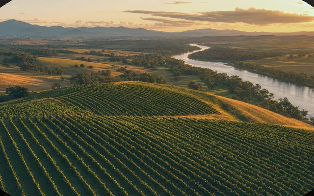 Illustrative cellar-door scene for Terindah Estate — not an actual photo of the winery