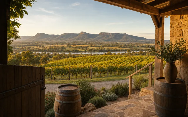 Illustrative vineyard scene for Tyrrell's Wines — not an actual photo of the winery