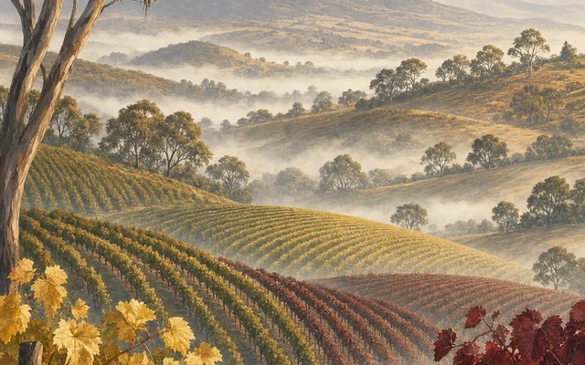 Illustrative vineyard scene for Yass Valley Wines — not an actual photo of the winery